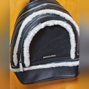 Michael Kors Rhea Zip Backpack with Shearling Trim